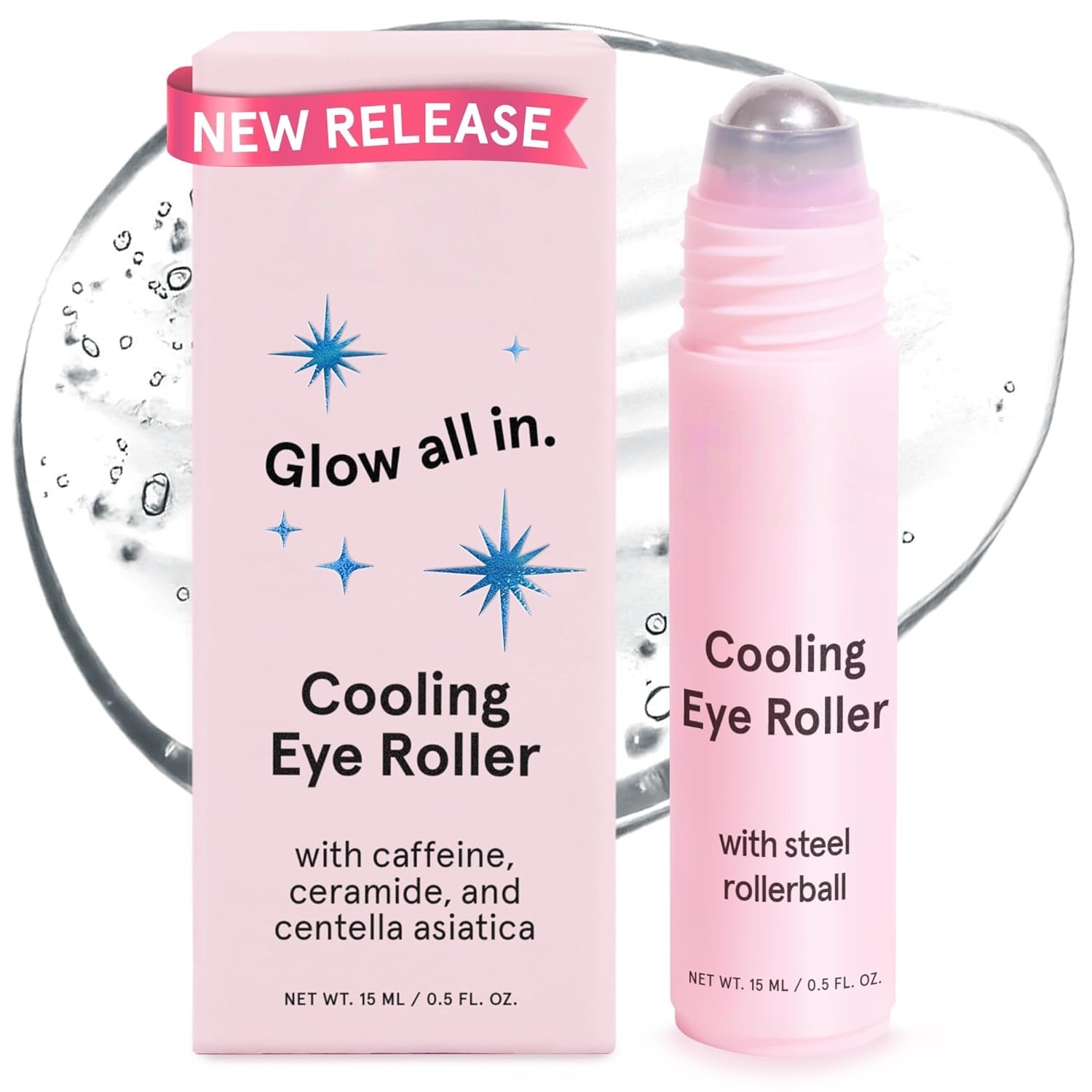 Caffeine Eye Serum - เซรั่มบำรุงรอบดวงตา น้ำมันบำรุงใต้ตา ช่วยให้ผิวกระจ่างใส พร้อมลูกกลิ้งโลหะเย็น ครีมบำรุงรอบดวงตาผสมคาเฟอีน สำหรับลดอาการบวมใต้ตา