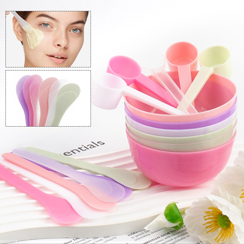 Skincare Ingredients Checker - ชุดอุปกรณ์ผสมมาส์กหน้า DIY พลาสติก ชุดเครื่องมือสำหรับมาส์กโคลน ชามน้ำมันหอมระเหย ที่ขูด